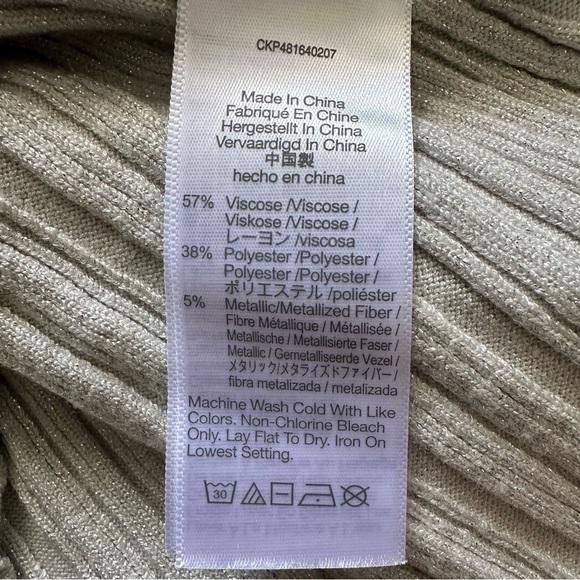 Madewell x Aimee Song Top Shimmer Polo Sweater Ribbed Vapor S NWT New - Picture 9 of 12